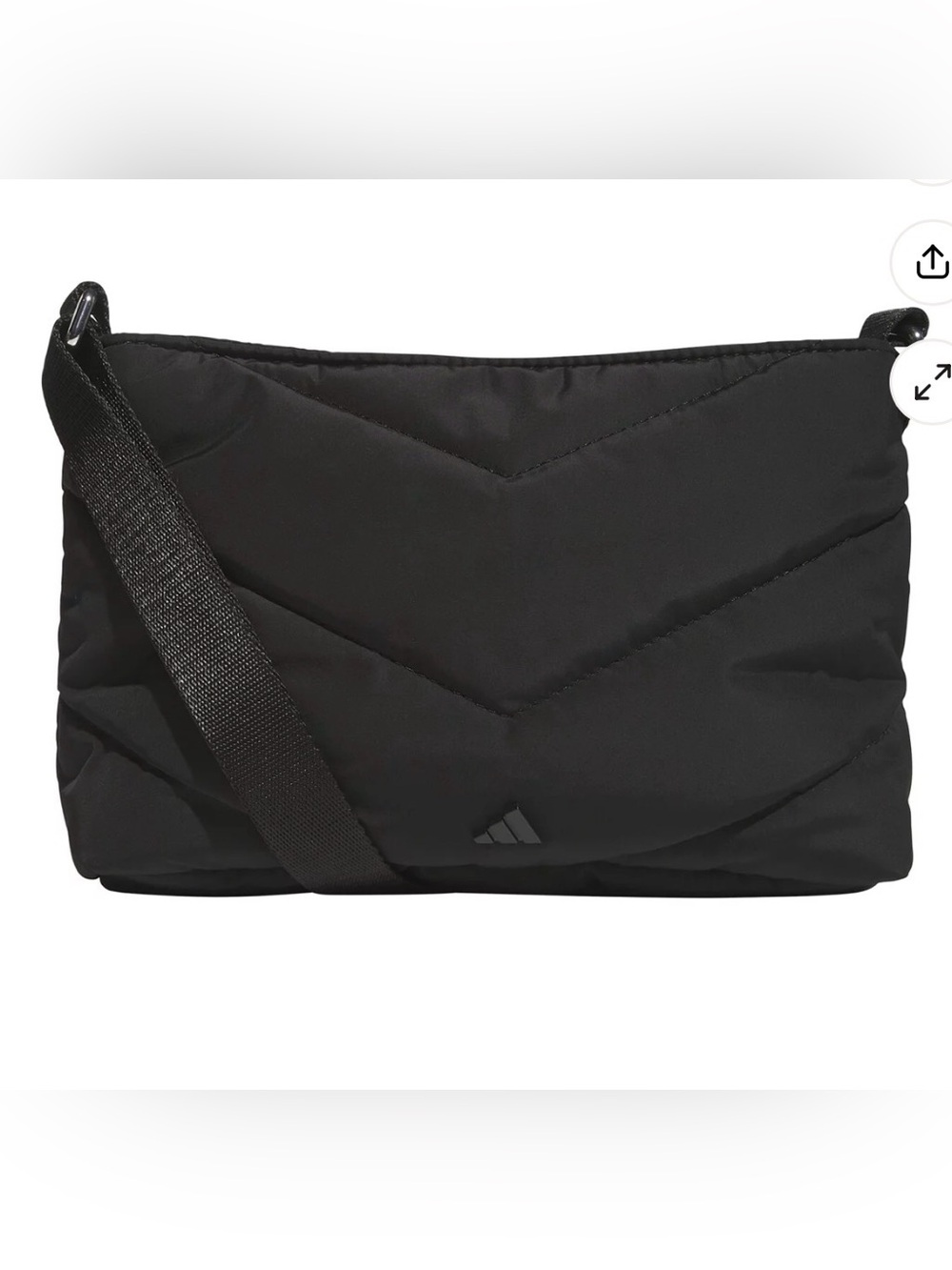 adidas Black Quilted Nylon Crossbody Bag Purse NWT Casual Travel, Gym Everyday